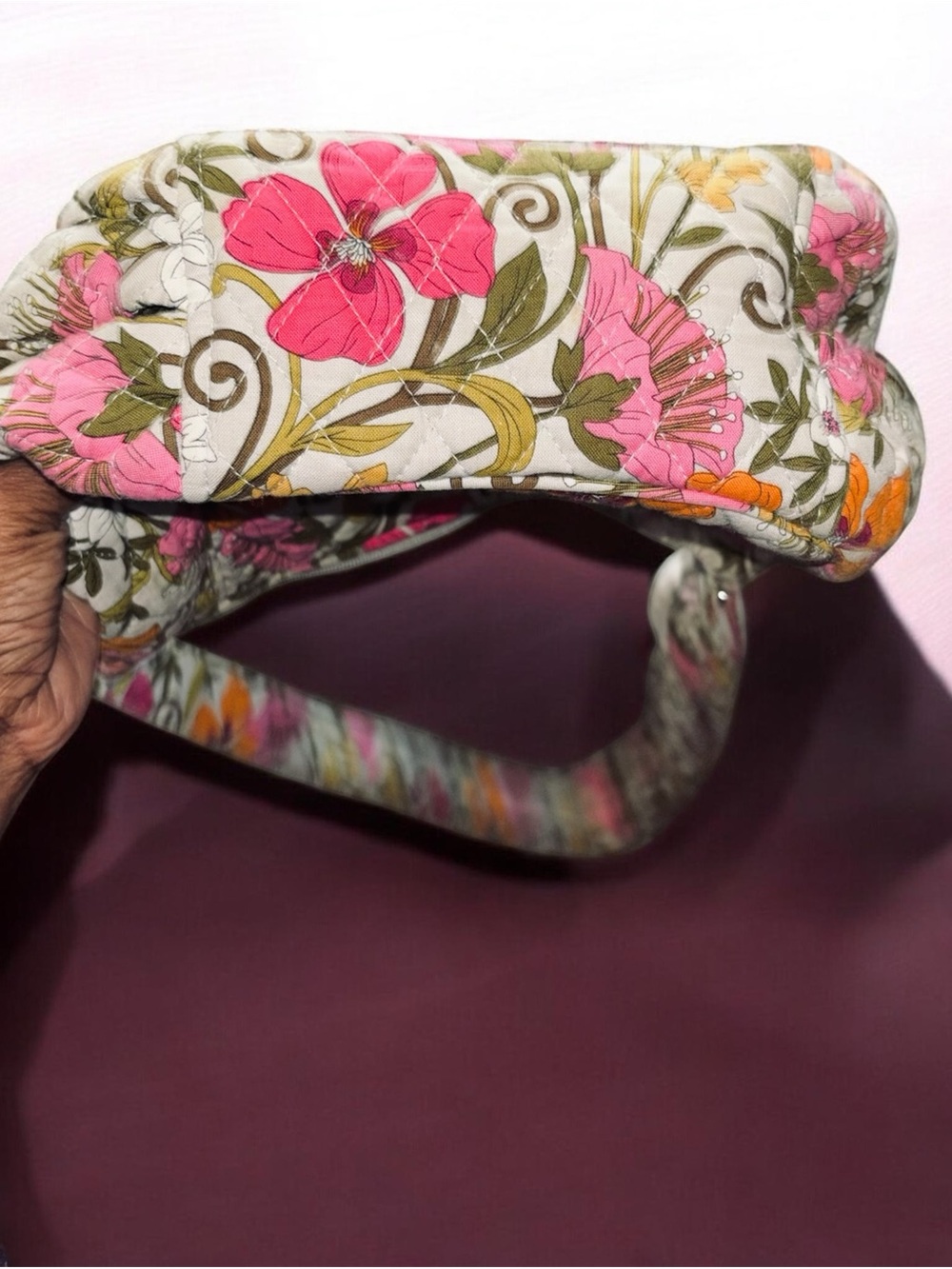 Vera Bradley retired Tea Garden Floral Quilted Crossbody Bag Set - Pink Multi - Picture 9 of 15